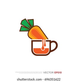 Pictograph of carrot vegetable for template logo, icon, and identity vector designs