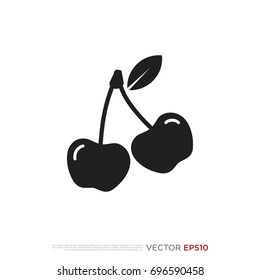 Pictograph of cherry fruit for template logo, icon, and identity vector designs