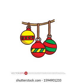 Pictograph of christmas ornament for template logo, icon, and identity vector designs.