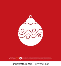 Red Christmas Tree Toy Flat Square Stock Vector (Royalty Free ...
