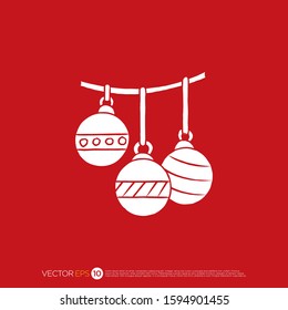 Pictograph of christmas ornament for template logo, icon, and identity vector designs.
