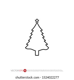 Pictograph of christmas tree for template icon vector designs.