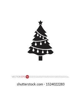 Pictograph of christmas tree for template icon vector designs.