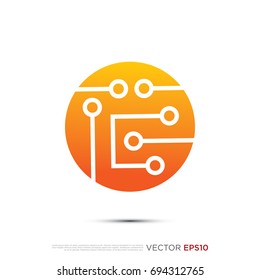 Pictograph of circuit panel technology for icon, logo and identity designs