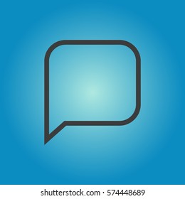 Pictograph of cloud thought. Speech bubbles. Flat vector illustration in black on white background.