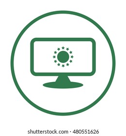 Pictograph of computer  icon.