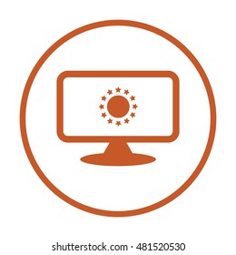 Pictograph of computer  icon.