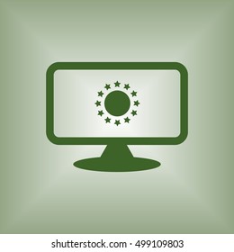 Pictograph of computer  icon.