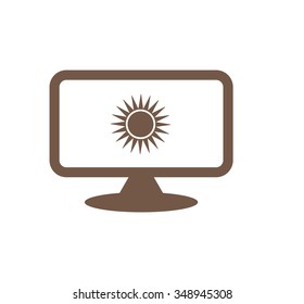 Pictograph of computer   icon, vector illustration. Flat design 