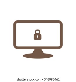 Pictograph of computer  icon, vector illustration. Flat design  