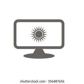 Pictograph of computer  icon, vector illustration. Flat design 