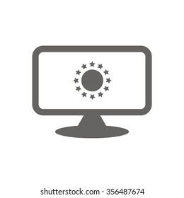 Pictograph of computer   icon, vector illustration. Flat design  