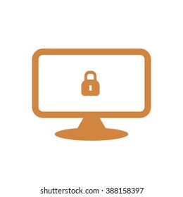 Pictograph of computer  icon, vector illustration. Flat design  