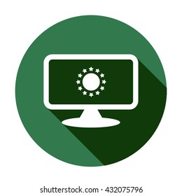 Pictograph of computer   icon, vector illustration. Flat design style