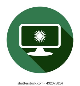 Pictograph of computer   icon, vector illustration. Flat design style