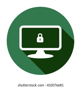Pictograph of computer  icon, vector illustration. Flat design style