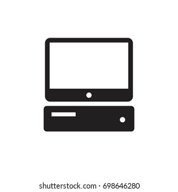 Pictograph of computer portable with monitor screen for template logo, icon, and identity vector designs