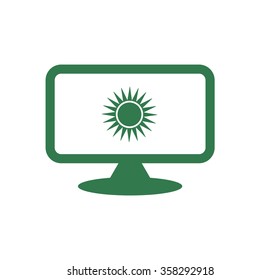 Pictograph of computer vector  icon.  Flat design  