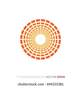 Pictograph of concentric bars circle beams for icon, logo and identity designs
