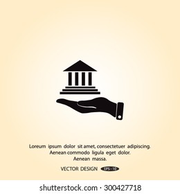 Pictograph courthouse icon