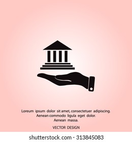 Pictograph courthouse icon
