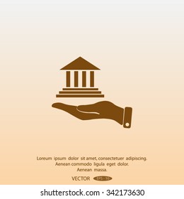 Pictograph courthouse icon