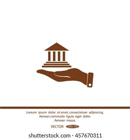 Pictograph courthouse icon