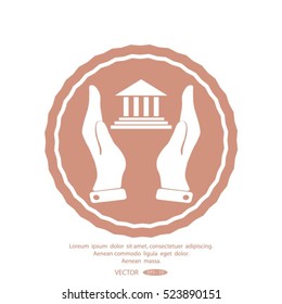 Pictograph courthouse icon