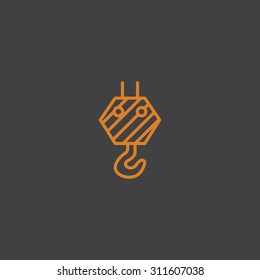 Pictograph of crane hook icon