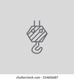 Pictograph of crane hook icon
