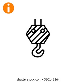 Pictograph of crane hook icon
