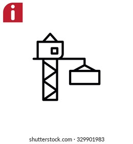 Pictograph of crane hook icon