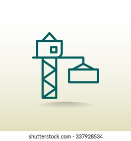 Pictograph of crane hook icon