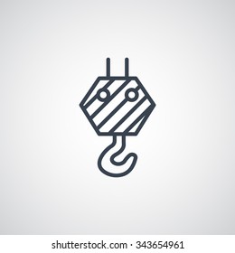 Pictograph of crane hook icon