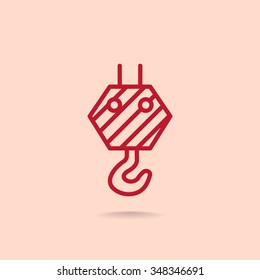 Pictograph of crane hook icon