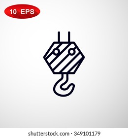 Pictograph of crane hook icon