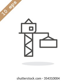 Pictograph of crane hook icon