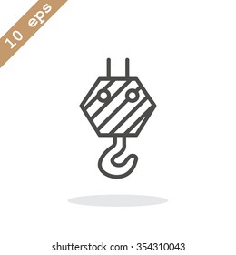 Pictograph of crane hook icon