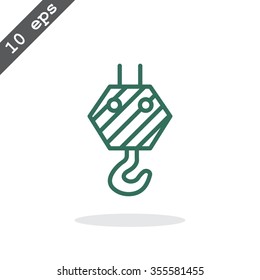Pictograph of crane hook icon