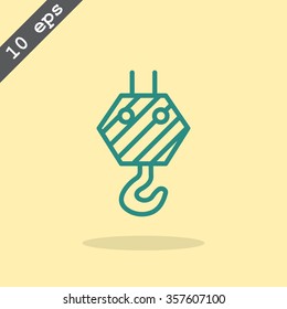 Pictograph of crane hook icon