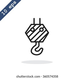 Pictograph of crane hook icon