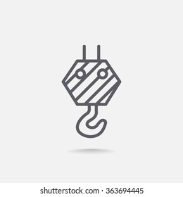 Pictograph of crane hook icon