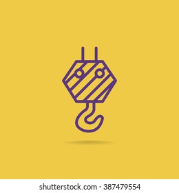 Pictograph of crane hook icon