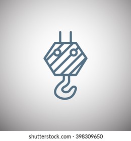 Pictograph of crane hook icon