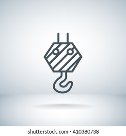 Pictograph of crane hook icon