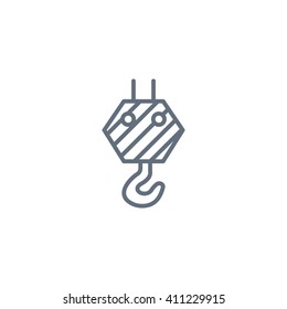 Pictograph of crane hook icon