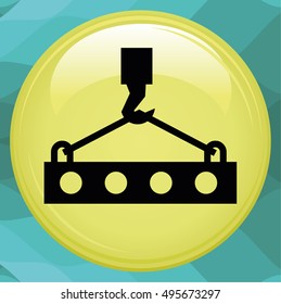 pictograph crane hook, lifting work, installation works, building, fully editable vector image