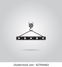 Pictograph of crane hook. Vector icon