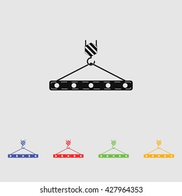 Pictograph of crane hook. Vector icon