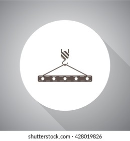 Pictograph of crane hook. Vector icon